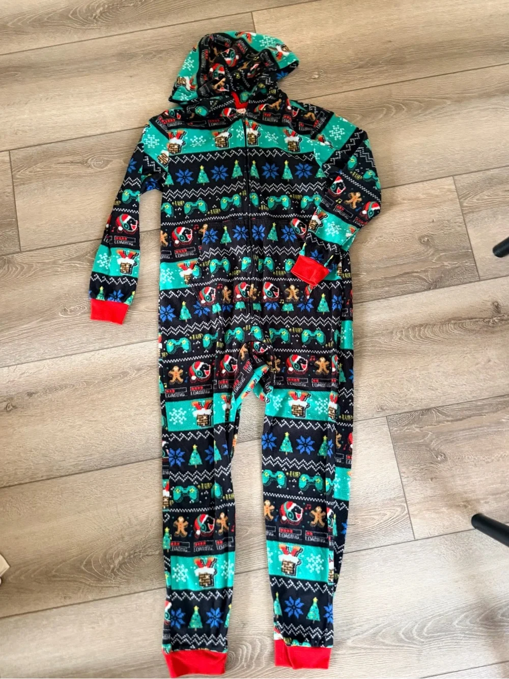 Cat & Jack Children's Holiday One-Piece Pajama - gamer fair isle